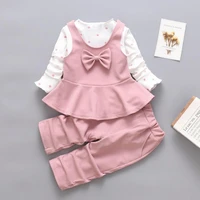 2022 real roupas infantis childrens garment spring and autumn new girl pure cotton printing three piece child suit 0 4y