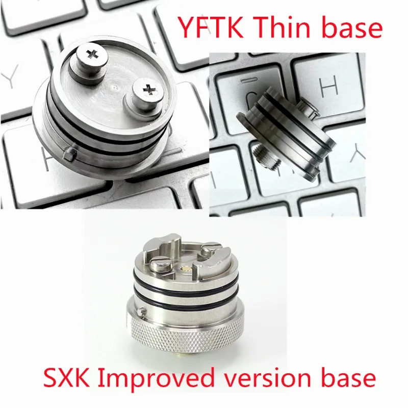 

SXK YFTK Replacemnt Base for Flash-e-Vapor V4.5S+ Rta Tank 316ss Material 23mm Atomizer Rebuildable Tank Atomizers 3.5ML Cap