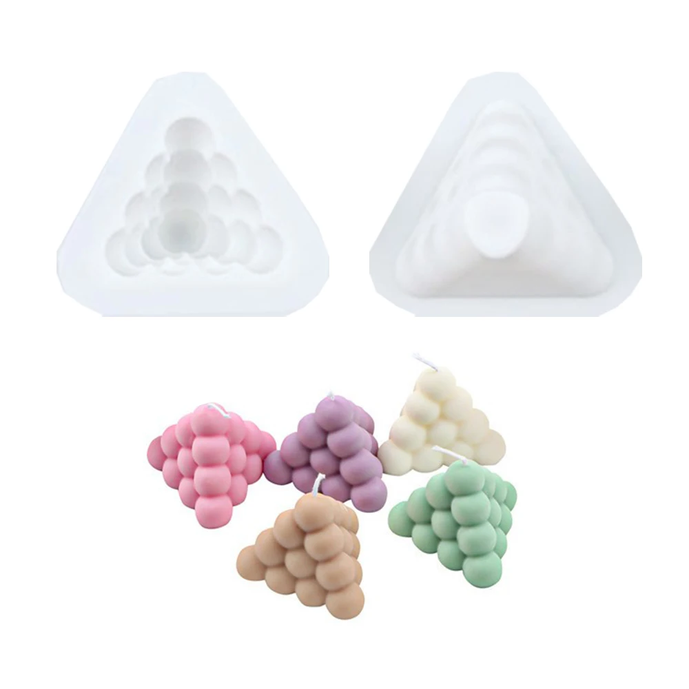 

Handmade Silicone Candle Molds DIY Aromath Round Bubble Cube Pyramid Bubble Injection Wax Mould Home Decor Ornament