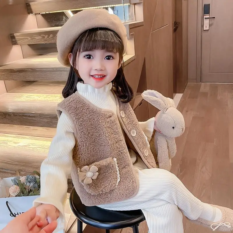 

Children's Double Vest Baby Vest Girl and Boy Plush Vest in Autumn and Winter Baby Girl Winter Clothes Toddler Girl Vest Q26