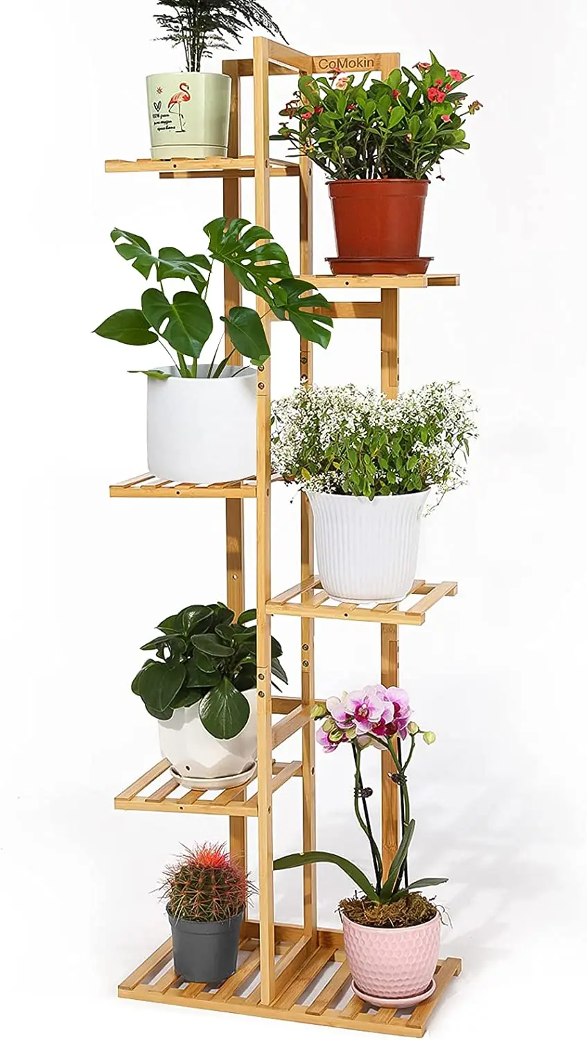 

Bamboo Plant Stand for Indoor Plants Multiple Layer Tiered Plant Stands 6 Tier Plant Shelves 7 Potted Planter Display for Patio