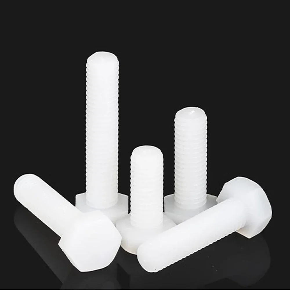 

5-50 шт. M3 M4 M5 M6 M8 M10 M12 черные/белые нейлоновые внешние винты с шестигранной головкой пластиковый шестигранник для тепловой/электрической изоляции