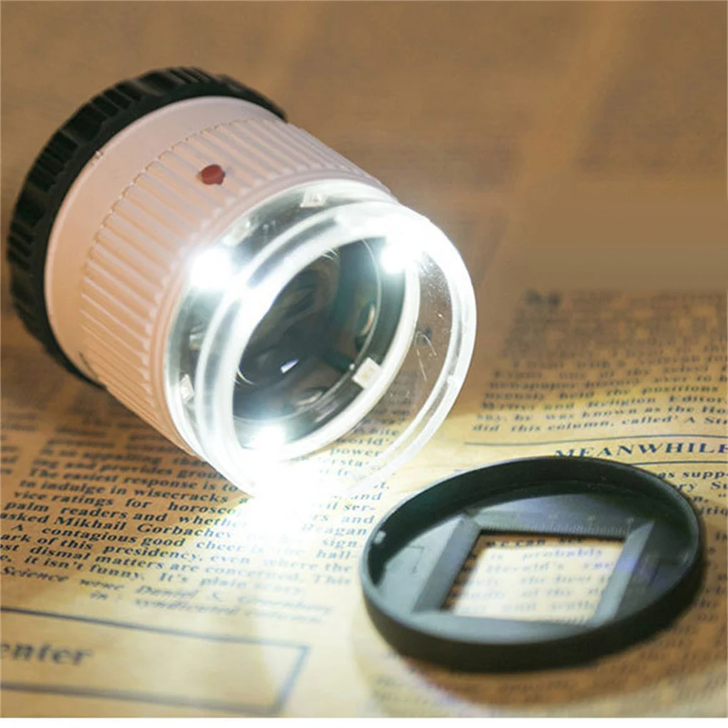 

30X Magnifier with LED Light Handheld Seniors Students Magnifying Lens Loop Microscope For Coins Stamps Jewelry Loupe
