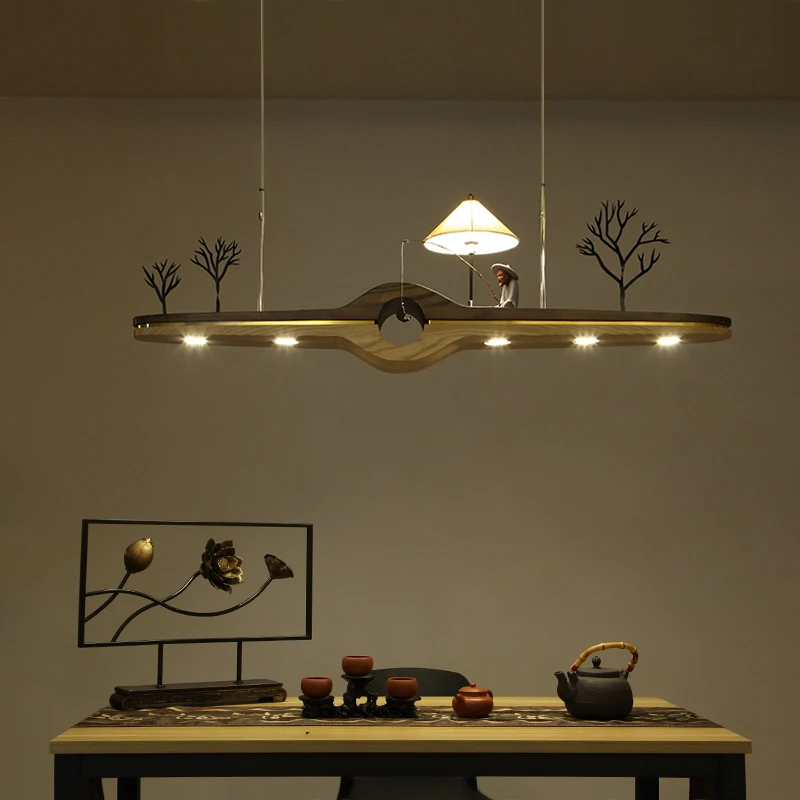 

Original Designer Zen New Chinese Style Creative Solid Wood Art Office Bar Counter Tea Room Study and Restaurant Hanging