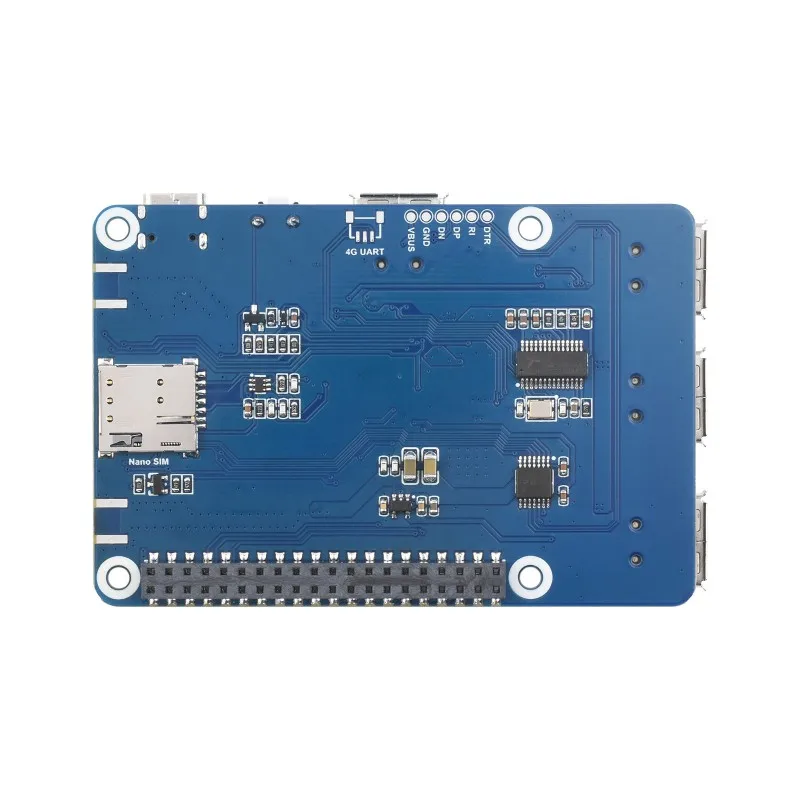 Фото Шляпа Cat-1/GNSS для Raspberry Pi, на базе модуля SIM7670G, глобальная поддержка многодиапазона LTE 4G Cat-1, позиционирование GNSS, 3x USB 2.0 №5