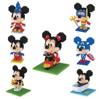 disney micro building blocks anime figures mickey minnie mini assembling diy model green plastic educational toys for children