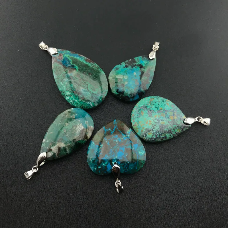 CSJ 100% натуральный кулоны азуромалахитовый драгоценный камень ожерелье для