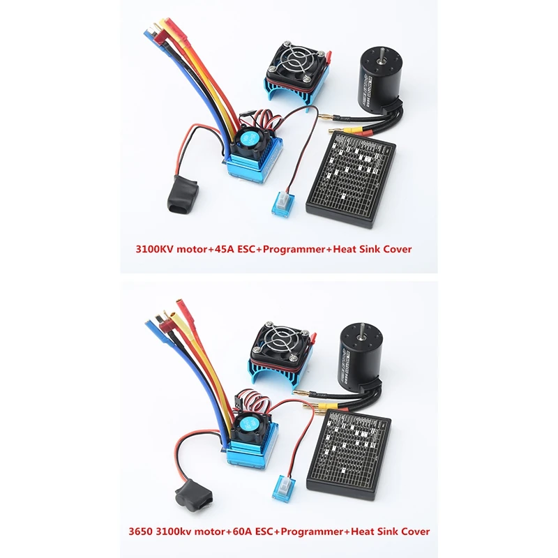 

3650 3100Kv бесщеточный двигатель & Esc & радиатор с программной картой Combo для 1:10 Rc Car Rc Boat Part