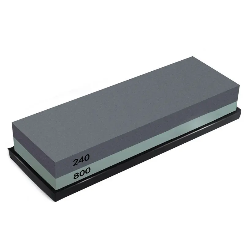Whetstone 2-IN-1 Sharpening Stone 240/800 Grit Waterstone Knife Sharpener, Rubber Stone Holder Included