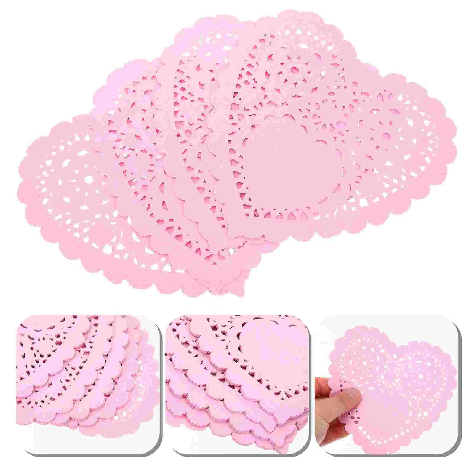 

Doilies Paper Placemats Lace Heartkitchen Bakery Proof Grease Pastry Day Baking Snack Shaped S Valentine Accessories Disposable