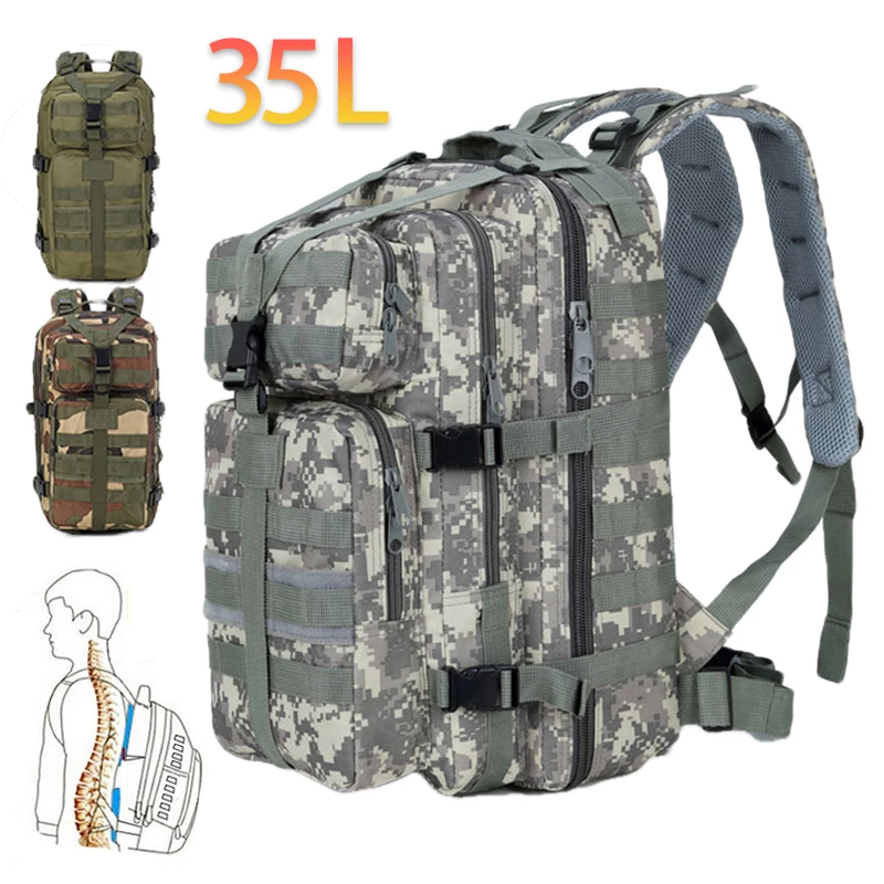 

35L Military Tactical Backpack 3P Outdoor Package Mountaineering CS Camo Bag Waterproof Backpack For Hiking Camping Equipment