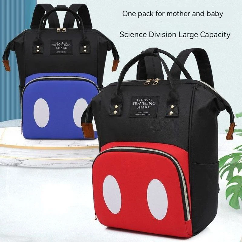 

New Mommy Bag Outdoor Cartoon Leisure Backpack Cross Border Fashion Ins Large Capacity Mother And Baby Bag Women's Bag