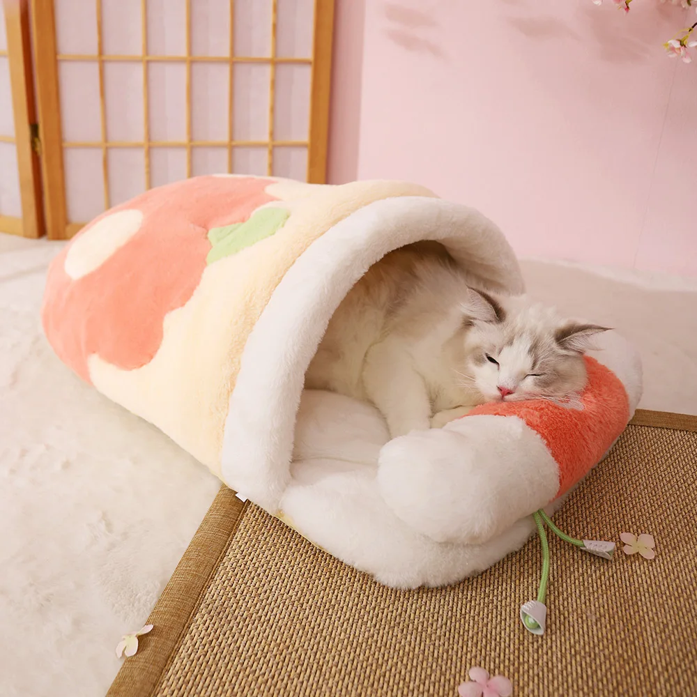 

Cat House Pet Bed Dog Beds Soft Warm Sofa Mat Semi-closed Nest for Puppy Cute Kitten Cushion Pets Supplies Dinosaur Shape W281