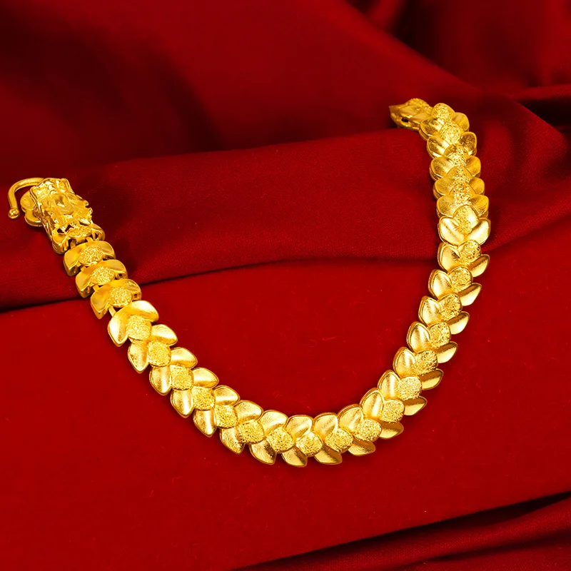 Браслет из золота с гальваническим покрытием и драконом 10 мм 24 к