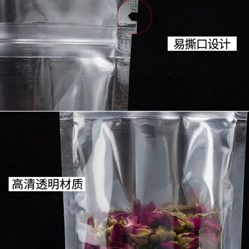 100 шт. 0 16 мм серебряный самозапечатывающийся самостоящийся пакет передний