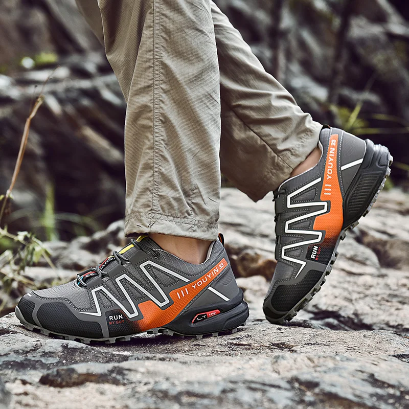 Men's Hiking Shoes Leather Outdoor Shoes Wear-resistant Men Trekking Boots Walking Climbing Hunting Tactical Sneakers Women