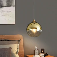 nordic electroplated glass chandelier golden rose golden silver ball hanging lamp bedroom bedside restaurant indoor lighting