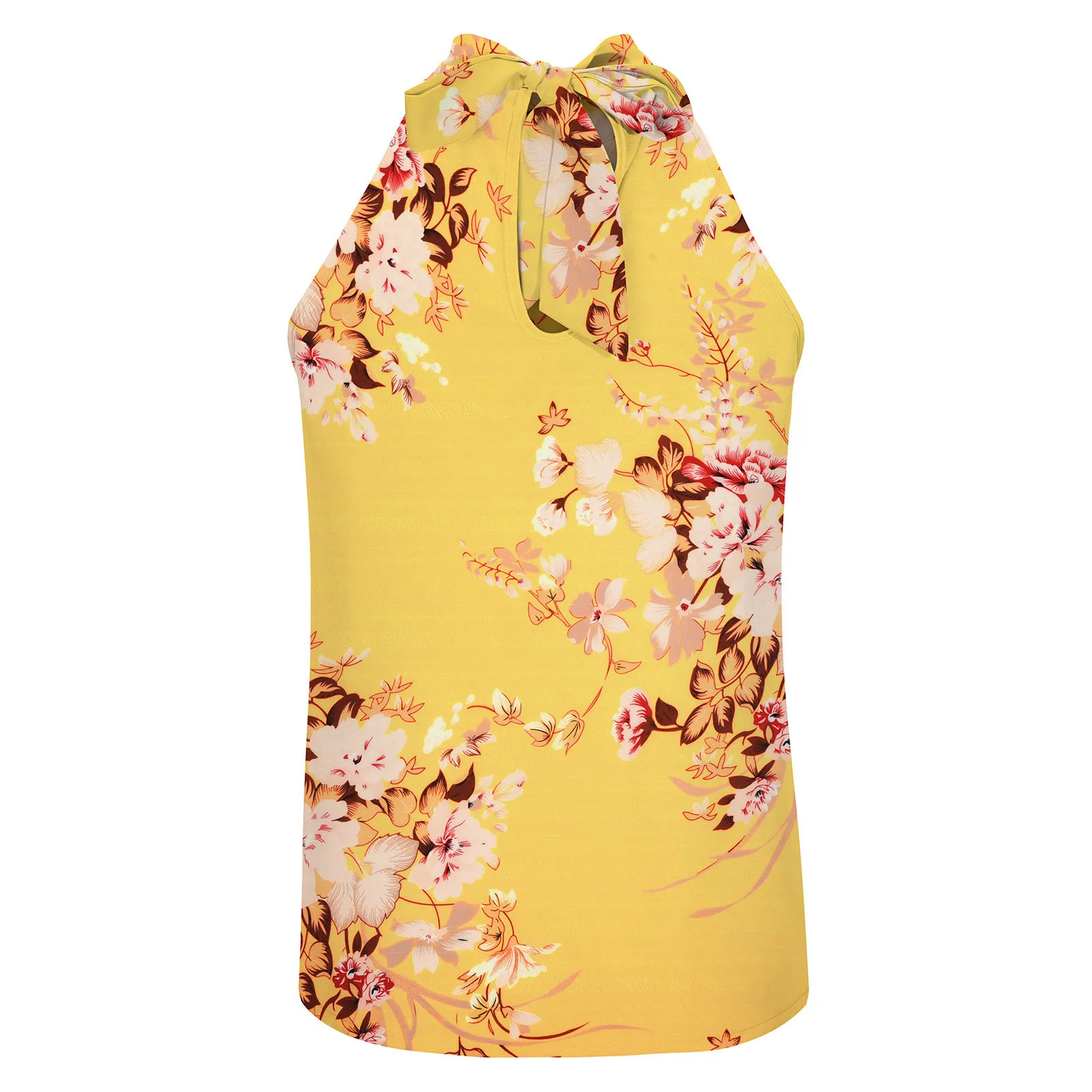 Женская блузка с открытыми плечами и цветочным принтом без рукавов