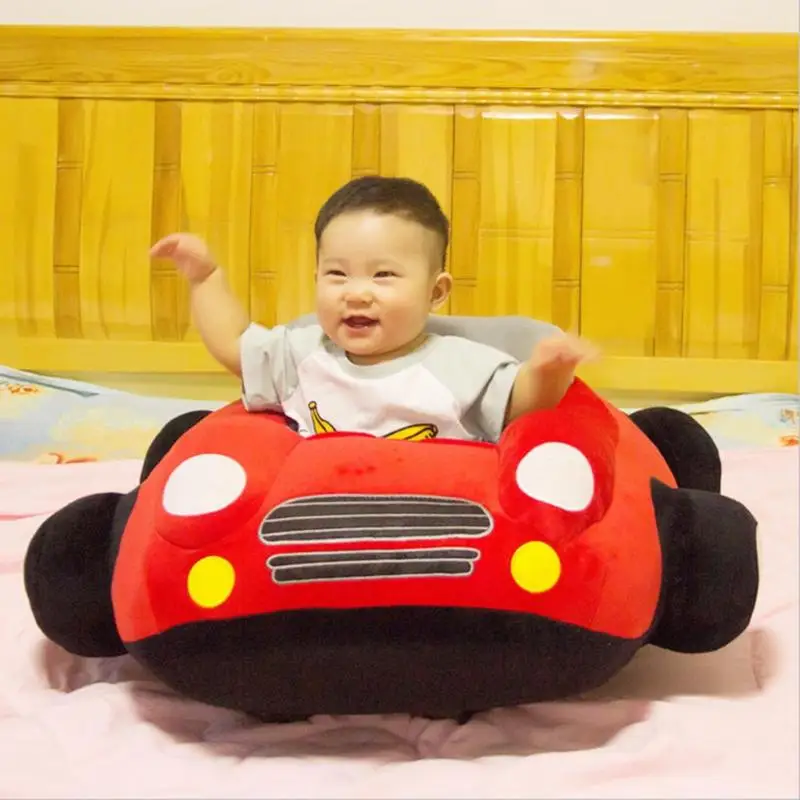 

Baby Cute Car Shape Seats Sofa Toys Children Plush Seat Support Without Filler Kid Learn to Sit Training Chair Leather Case