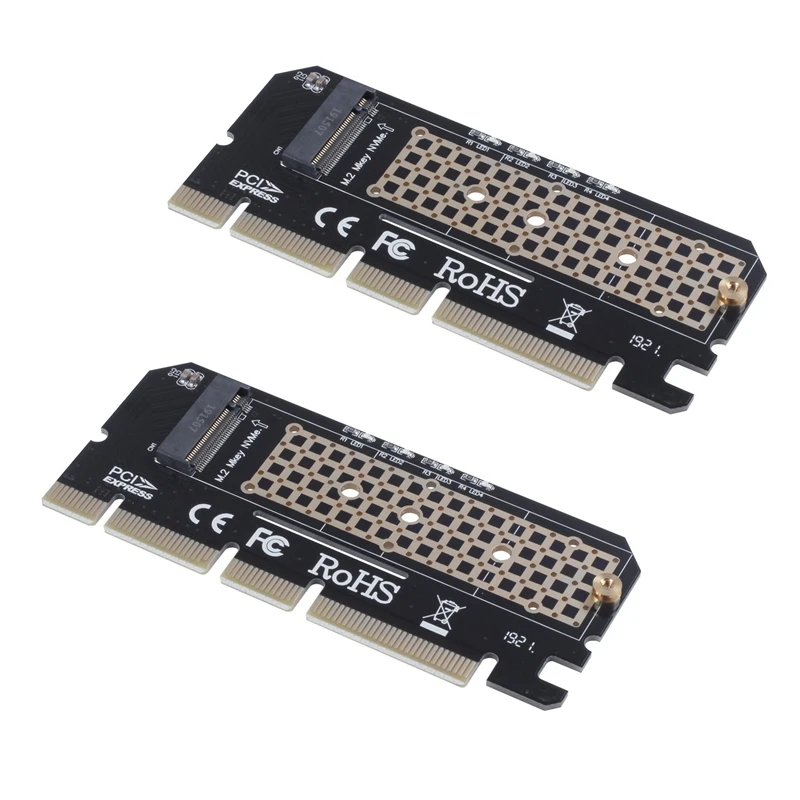 

2X M.2 Nvme SSD NGFF To PCIE 3.0 X16 Adapter M Key Interface Card Support PCI Express 3.0 X4 Size M.2 Full Speed