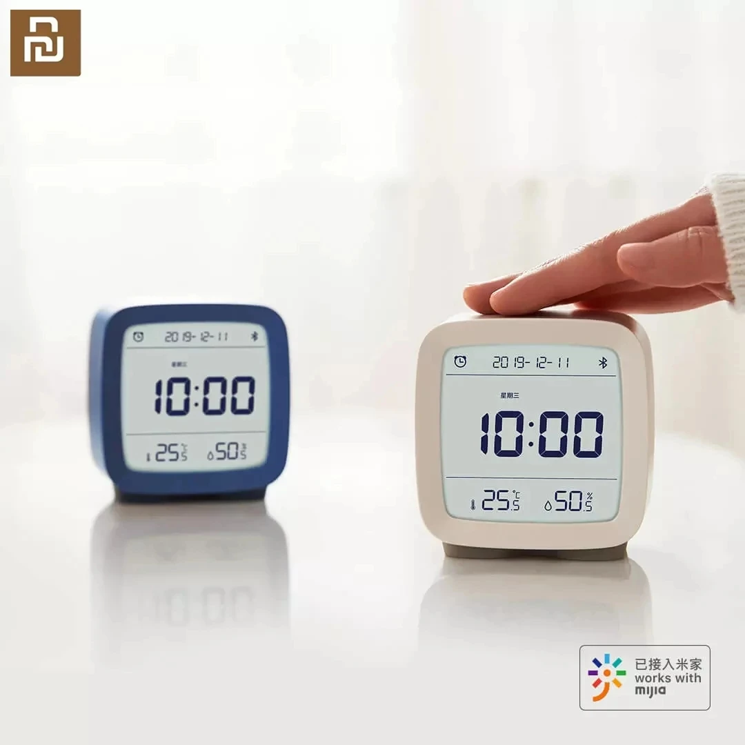 

Умный Bluetooth датчик температуры и влажности Youpin Qingping, ЖК-будильник, ночник Xiaomi Mi Home Mijia App, термометр