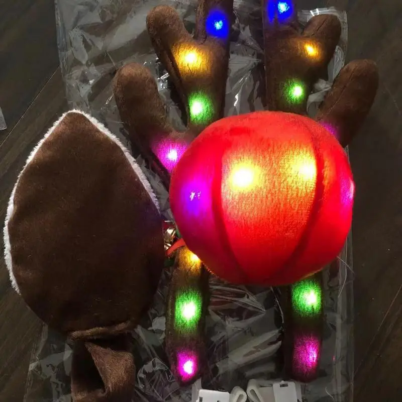 Автомобильные рожки для рождества автомобильные светящиеся рогатки плюшевые с