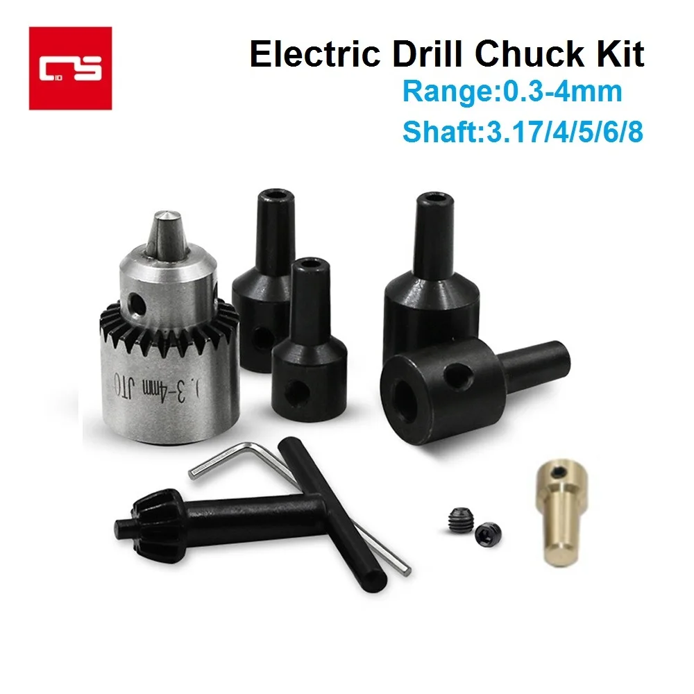 Electric Drill Chuck Clamping Range 0.3-4mm Taper Mounted Qu