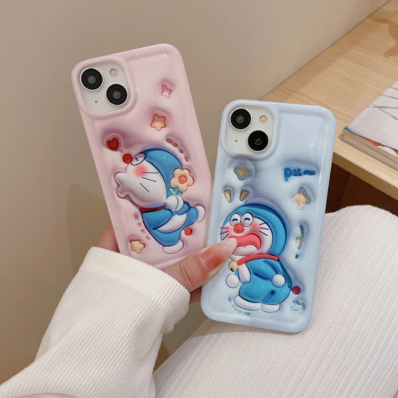 

3D Cartoon Blue Cat Cute Lovers Couple's Phone Case Cover for IPhone 11 12 13 14 Pro Max Case for IPhone 14 Pro Max