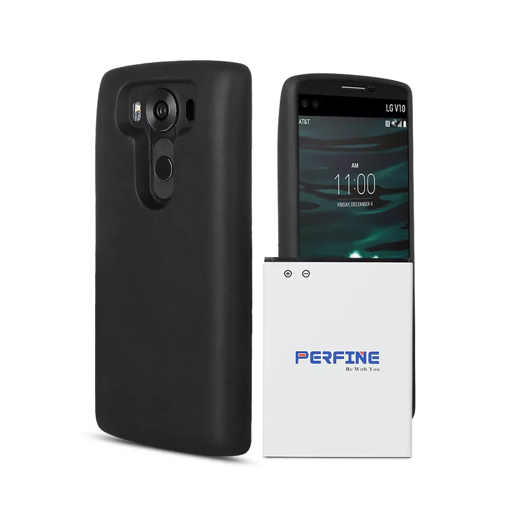 

2023NEW Perfine V10 Battery BL-45B1F 6000mAh with Black Protective Case Replacement For LG VS990 H968 H900 H961N Extended Batter