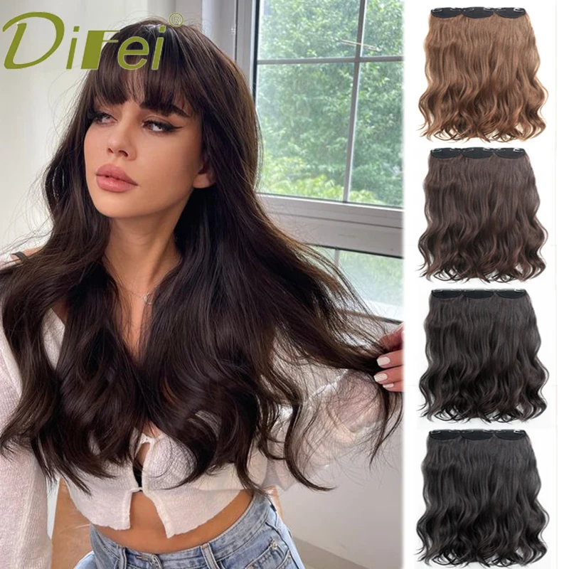 DIFEI Synthetic Hair Clip Extensions Women Wig Natural Good Quality Wigs Heat-resistant Clip In Hair Extensions Fake Hair
