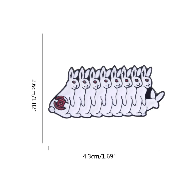 Милые Мультяшные эмалевые броши в стиле белых кроликов подарок для детей брошь