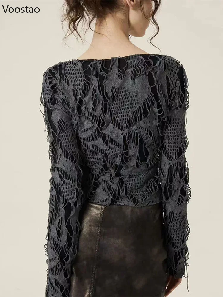 Кардидж Женский летний рваный Y2k тонкий |