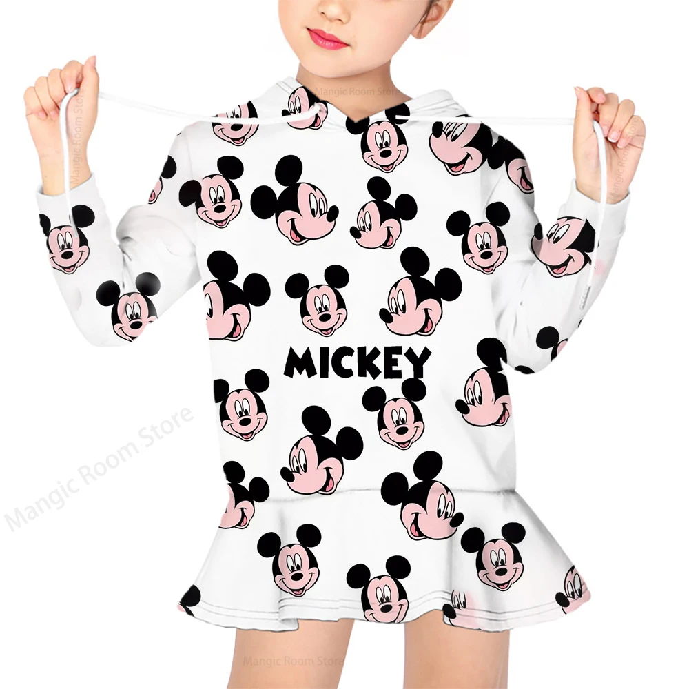 

2022 New Disney Mickey and Minnie Cartoon Kids Sweater Long Sleeve Cute Casual Sweater Dress Loose Sweater