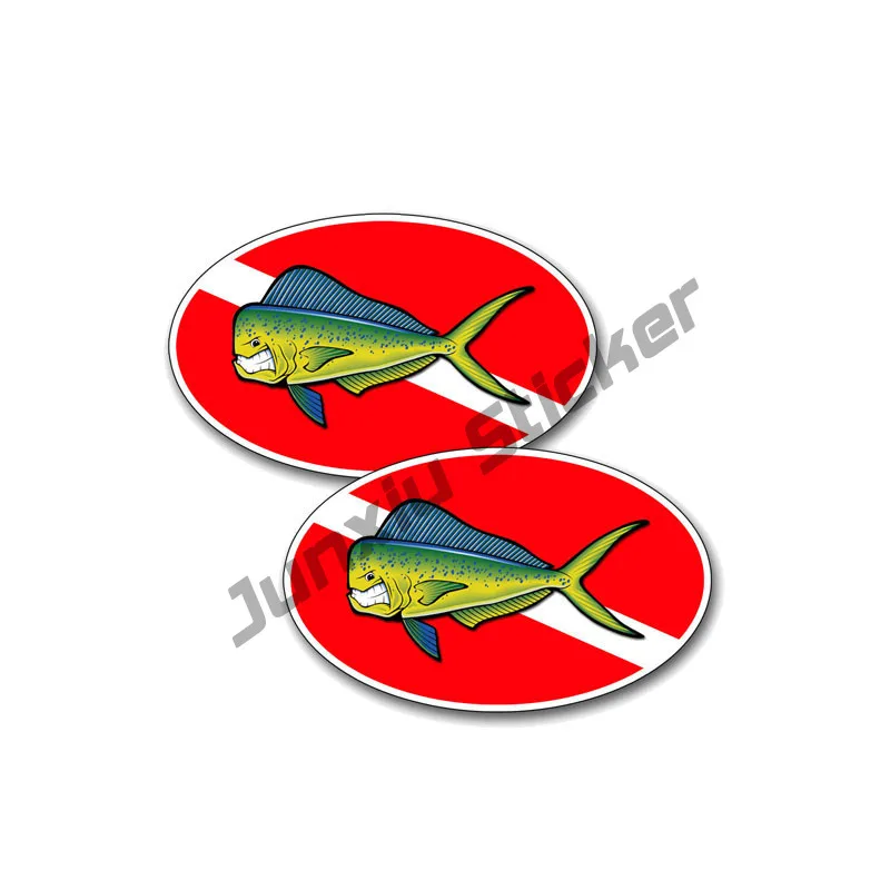 

Fish Scuba Diving Waterproof Cover Scratches Color Car-Sticker and Decals for Bumper Window Car Accessories Interior KK13*8cm