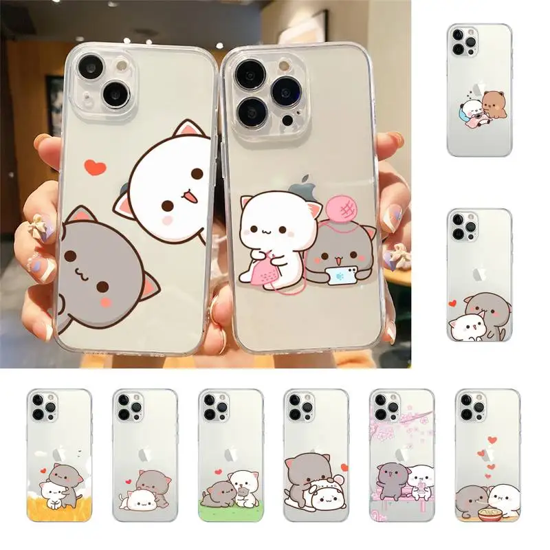 

Peach Mochi Cat Cartoon Phone Case For Iphone 7 8 Plus X Xr Xs 11 12 13 Se2020 Mini Mobile Iphones 14 Pro Max Case
