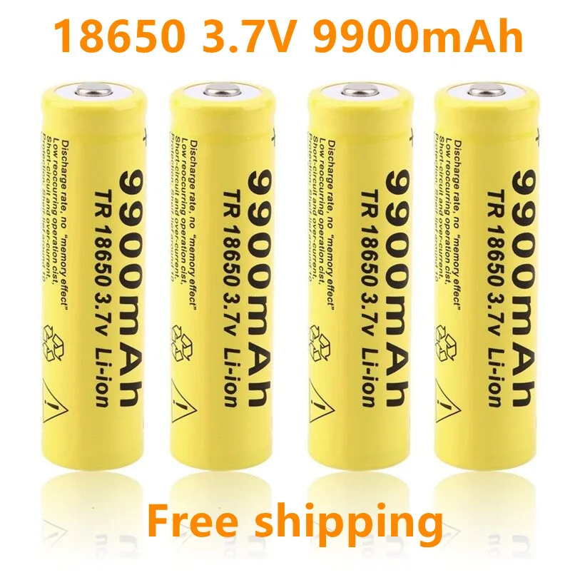 

1-20pcs/Lot 18650 battery 3.7V 9900mAh rechargeable liion battery for Led flashlight Torch batery litio battery+ Free Shipping