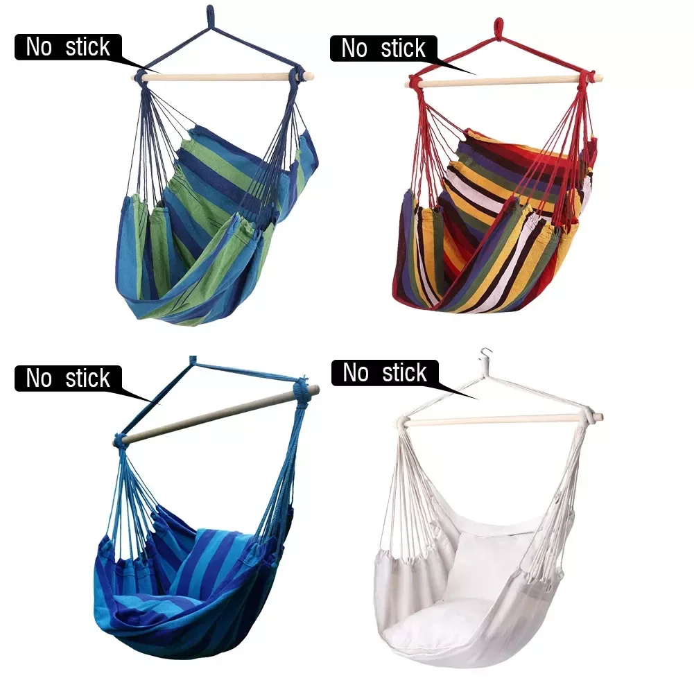

Холщовый гамак-качели, портативная подвесная кровать в полоску для помещения, сада, спорта, путешествий, отдыха, Походов, Кемпинга