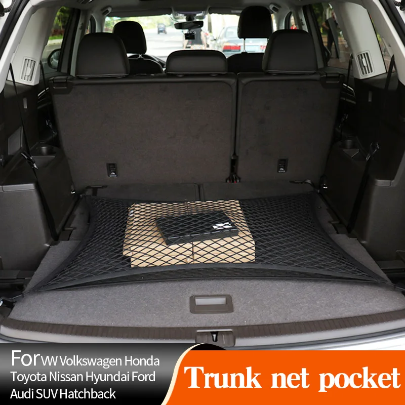 

CAR Mesh Elastic Nylon Rear Back Cargo Trunk Storage Organizer Luggage Net Holder Accessory For VW Honda Toyota Nissan Hyundai