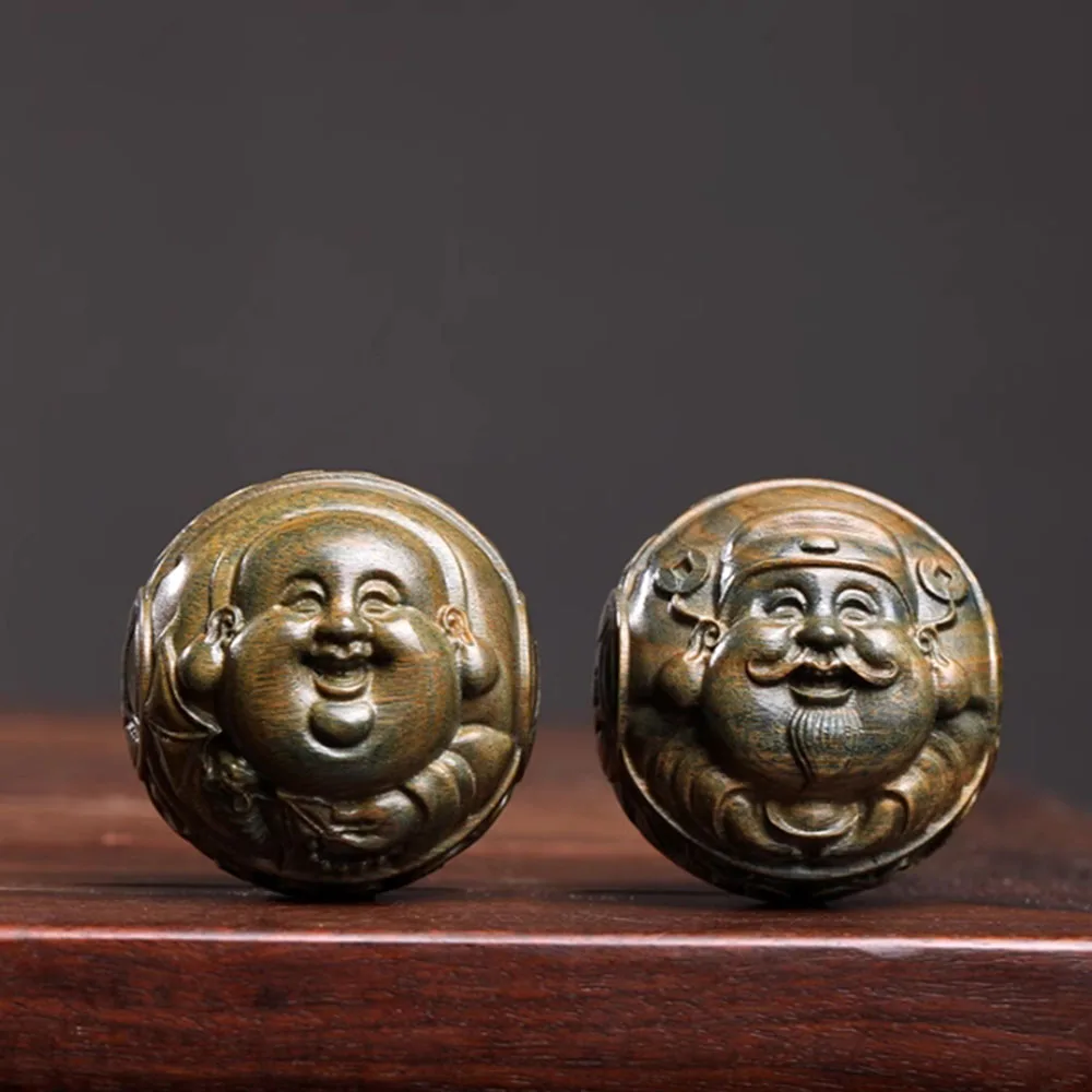 JW160-5 см пара Бог богатства зеленый сандал скульптура фигурка Будды украшение