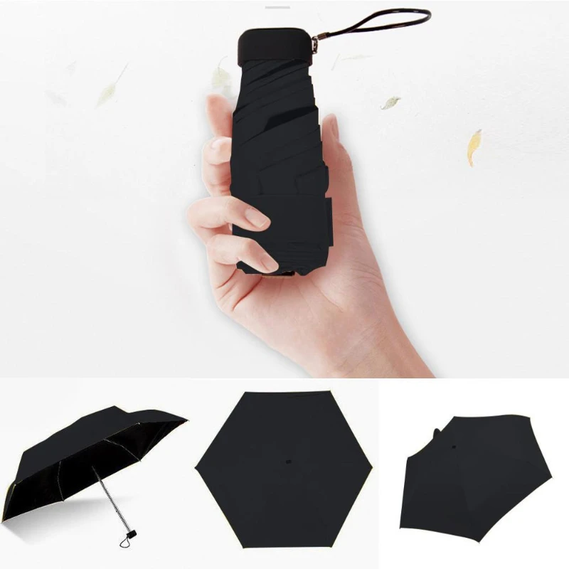 

Umbrella Ribs Umbrella Parasol Parasol Anti Umbrella 6 Ultralight Rain Girls Pocket Folding Portable Women's Sun Man Mini