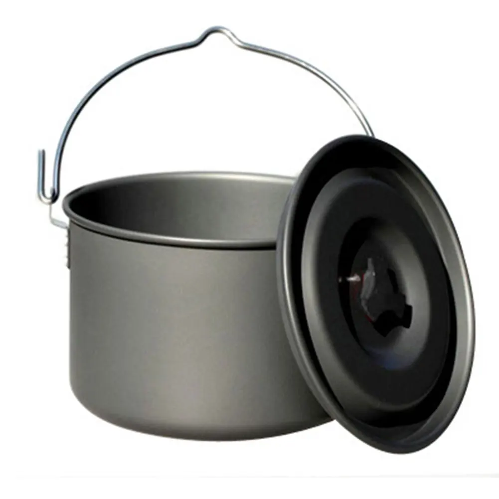 

Durable Cooking Travel Aluminum Alloy Picnic Hanging Outdoor Rustproof Practical With Handle Portable Camping Pot