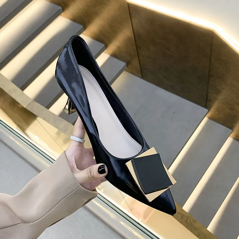 

Womans Pumps 7CM Stiletto High Heels Spring/Autumn Fashion Solid Women Office Career Heeled Shoes Pointed-toe Ladies Work Shoes