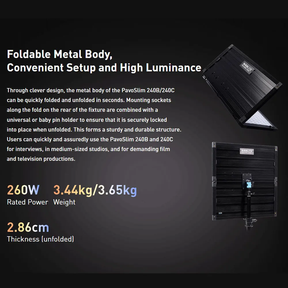 Панельный светильник Nanlite PavoSlim 240B/240C