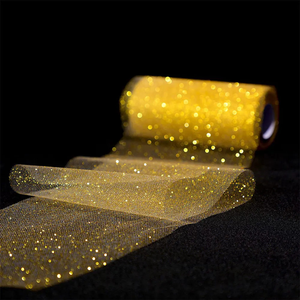 tulle rouleau tulle mariage rouleau tulle tissu organza Rouleau de Tulle à paillettes 25Yards