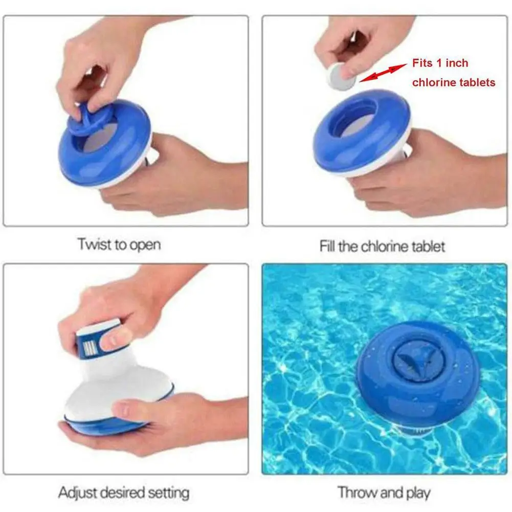 Плавающий дозатор хлора для бассейна автоматический насос с термометром