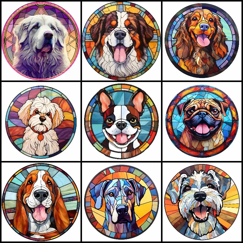 

5D DIY щенки из витражного стекла, фотообои для домашних животных, Бернар, собаки, Shih Tzu, бульдог, мозаика, полный подарок