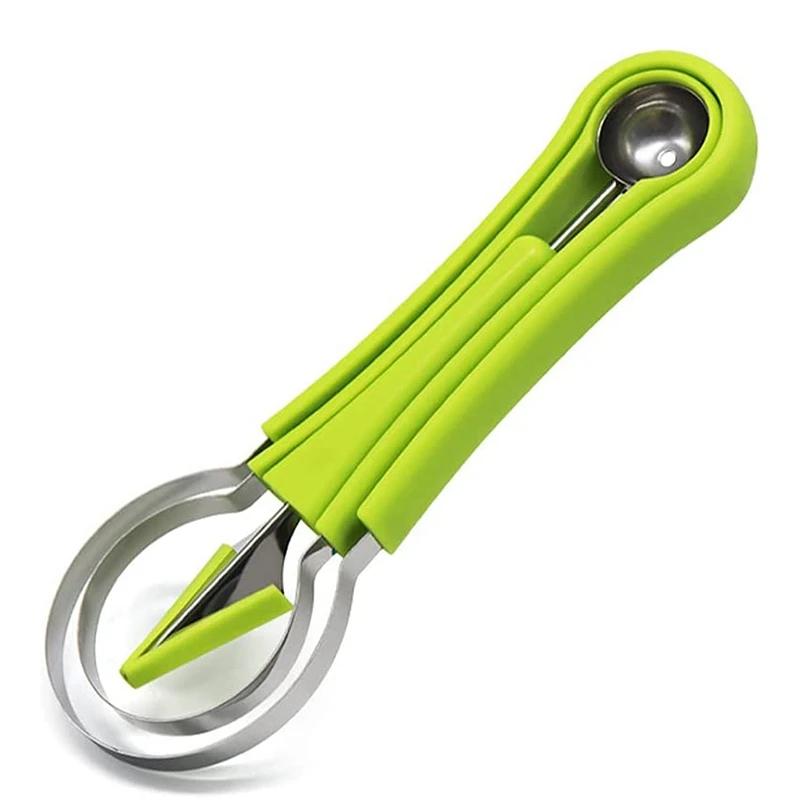 

Melon Baller Scoop Set,Professional 4 In 1 Stainless Steel Watermelon Cutter Fruit Carving Tools Set,Fruit Scooper