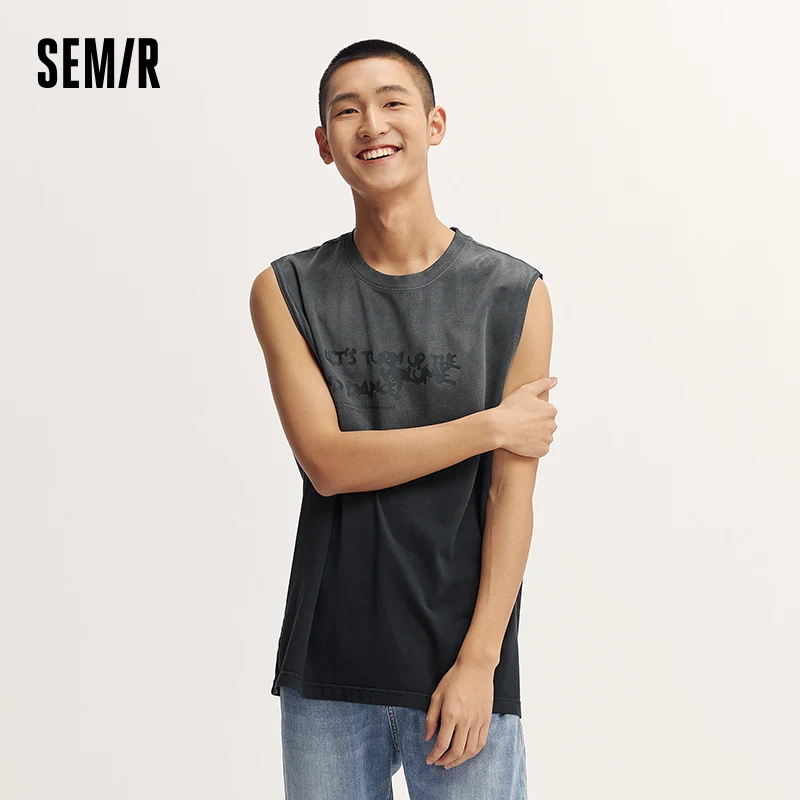 Жилет Semir мужской летняя новая коллекция 2024 стильный топ без рукавов с принтом в