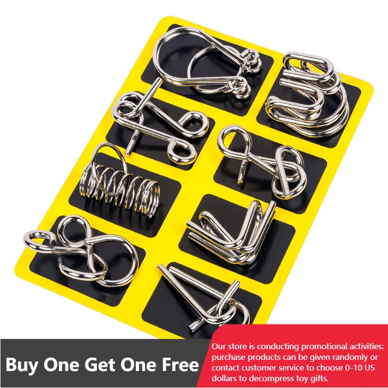 

8 шт./компл., металлические 3D головоломки Монтессори, Обучающие головоломки для детей и взрослых, головоломки для облегчения интеллектуальн...