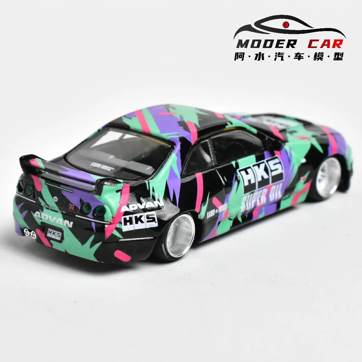 Модель автомобиля Kaido House + MINIGT Skyline GTR R33 HKS V1 KHMG 129